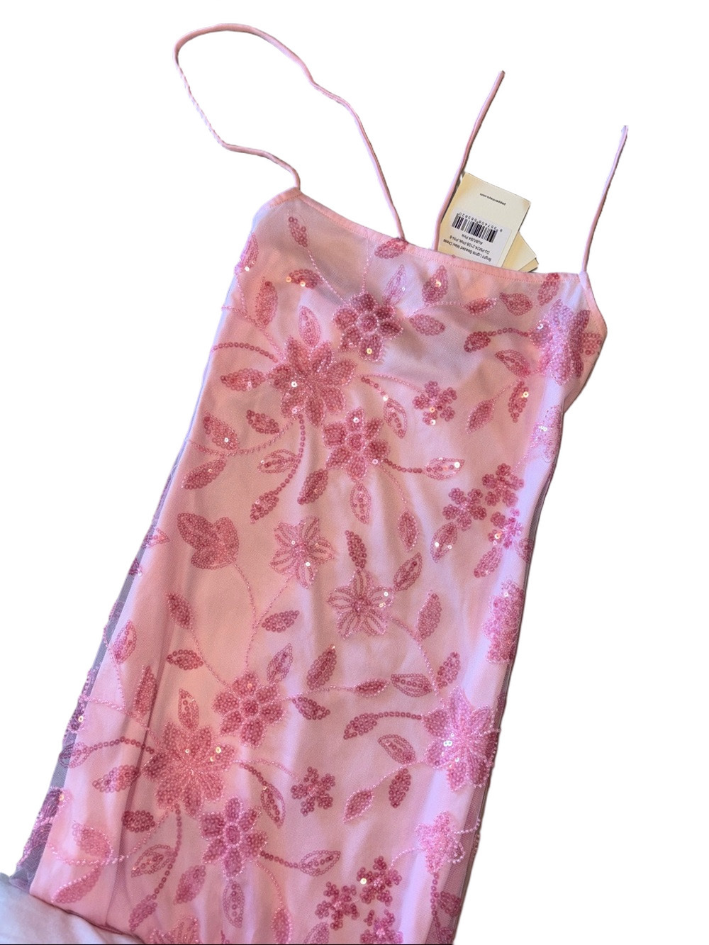 Peppermayo Pink Sequin Floral Maxi Dress – Size S NWT